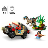 LEGO Jurassic World 76972 Fuga dal Raptor sul Fuoristrada, con 2 Dinosauri Giocattolo, Macchina e 2 Minifigure per Bambini 6+, Giochi di costruzione con 2 Dinosauri Giocattolo, Macchina e 2 Minifigure per Bambini 6+, Set da costruzione, 6 anno/i, Plastica, 285 pz, 436 g