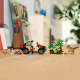 LEGO Jurassic World 76972 Fuga dal Raptor sul Fuoristrada, con 2 Dinosauri Giocattolo, Macchina e 2 Minifigure per Bambini 6+, Giochi di costruzione con 2 Dinosauri Giocattolo, Macchina e 2 Minifigure per Bambini 6+, Set da costruzione, 6 anno/i, Plastica, 285 pz, 436 g