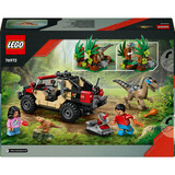LEGO Jurassic World 76972 Fuga dal Raptor sul Fuoristrada, con 2 Dinosauri Giocattolo, Macchina e 2 Minifigure per Bambini 6+, Giochi di costruzione con 2 Dinosauri Giocattolo, Macchina e 2 Minifigure per Bambini 6+, Set da costruzione, 6 anno/i, Plastica, 285 pz, 436 g