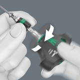 Wera Kraftform Kompakt 400 RA Set 1, con funzione a cricchetto, Set di bit Nero/Verde