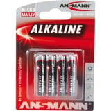 Ansmann Batterie alcaline non ricaricabili, Batteria Batteria monouso, Alcalino, 1,5 V, 4 pz, Multicolore, 10,5 mm