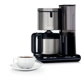 Bosch TKA8A683 macchina per caffè Automatica/Manuale Macchina da caffè con filtro 1,1 L, Macchina fa filtro nero lucido/in acciaio inox, Macchina da caffè con filtro, 1,1 L, Caffè macinato, 1100 W, Nero, Acciaio inox