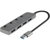 Lindy 43309 hub di interfaccia USB 3.2 Gen 1 (3.1 Gen 1) Type-A 5 Mbit/s Grigio, Hub USB USB 3.2 Gen 1 (3.1 Gen 1) Type-A, USB 3.2 Gen 1 (3.1 Gen 1) Type-A, 5 Mbit/s, Grigio, Acrilonitrile butadiene stirene (ABS), Alluminio, Policarbonato (PC), USB