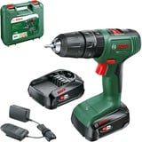 Bosch Easy Impact 18V-40 1630 Giri/min Senza chiave 1,4 kg Nero, Verde, Trapano avvitatore verde/Nero, Trapano con impugnatura a pistola, Senza chiave, Senza spazzola, Nero, Verde, 1,3 cm, 1630 Giri/min