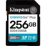 Kingston Canvas Go! Plus 256GB SDXC Canvas Go Plus Gen4 200MB/s C10 UHS-I U3 V30, Scheda di memoria Nero, 256 GB, SDXC, Classe 10, UHS-I, 200 MB/s, 160 MB/s