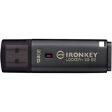 Kingston IronKey Locker+ 50 G2 128 GB, Chiavetta USB antracite, FIPS 197, AES-256, 128 GB, USB tipo A, 3.2 Gen 1 (3.1 Gen 1), 145 MB/s, Cuffia, Nero