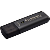 Kingston IronKey Locker+ 50 G2 128 GB, Chiavetta USB antracite, FIPS 197, AES-256, 128 GB, USB tipo A, 3.2 Gen 1 (3.1 Gen 1), 145 MB/s, Cuffia, Nero