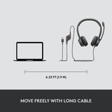 Logitech LGT-H390 Cuffie e auricolari, Headset Nero, Cablato, Ufficio, 20 - 20000 Hz, 197 g, Auricolare, Nero, Vendita al dettaglio