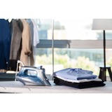 Rowenta Express Steam, Ferro da stiro grigio scuro/Blu, Ferro da stiro a secco e a vapore, Piastra Microsteam 300 Laser, 2 m, 160 g/min, Blu, 40 g/min
