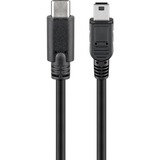 goobay 67989 cavo USB 0,5 m USB 2.0 Mini-USB B USB C Nero, Adattatore Nero, 0,5 m, Mini-USB B, USB C, USB 2.0, Maschio/Maschio, Nero