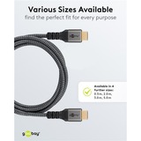 goobay Plus Cavo HDMI ad alta velocità, 8K @ 60Hz grigio