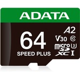 ADATA Speed Plus 64 GB MicroSDXC Classe 10, Scheda di memoria 64 GB, MicroSDXC, Classe 10, 160 MB/s, 140 MB/s, Class 3 (U3)