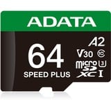 ADATA Speed Plus 64 GB MicroSDXC Classe 10, Scheda di memoria 64 GB, MicroSDXC, Classe 10, 160 MB/s, 140 MB/s, Class 3 (U3)