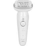 Braun Silk-épil 9 9-341 epilatore 40 pinzette Bianco bianco/Argento, Bianco, 40 pinzette, MicroGrip, Batteria, 100 - 240 V, 50 - 60 Hz