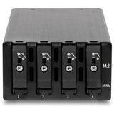 DeLOCK Telaio intercambiabile Slim Bay per 4 x M.2 NVMe SSD con connessione Slim SAS SFF-8654, Inquadramento 