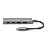 Digitus USB-C 4 porte 2x USB A + 2x USB-C, Hub USB argento