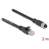 DeLOCK Cavo M12 codificato X presa 8 pin > spina RJ-45, Cat.5e S/FTP Nero