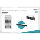 Digitus Multipresa 19" PDU con profilo in alluminio, 10 vie, 8x C13, 2x C19, Ciabatta Nero/alluminio