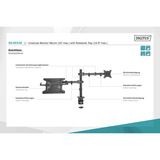 Digitus Supporto singolo per monitor e supporto per notebook, Base per monitor Nero (opaco)