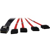 Inter-Tech SFF 8087 - 4 x SATA 1m Nero, Cavo Nero/Rosso, 1 m, SFF-8087, 4 x SATA, Maschio/Maschio, Nero
