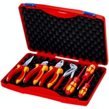 KNIPEX Scatola degli attrezzi "RED" Set Elettro 2, 7 pezzi, Set di strumenti rosso/Giallo