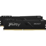 Kingston FURY FURY Beast 64GB 3600MT/s DDR4 CL18 DIMM (Kit da 2) Black, Memoria Nero, 64 GB, 2 x 32 GB, DDR4, 288-pin DIMM
