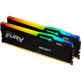 Kingston FURY FURY Beast 64GB 6000MT/s DDR5 CL30 DIMM (Kit da 2 moduli) RGB EXPO, Memoria Nero, 64 GB, 2 x 32 GB, DDR5, 288-pin DIMM, Nero