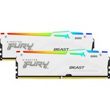 Kingston FURY FURY Beast 64 GB 5600 MT/s DDR5 CL36 DIMM (Kit da 2 moduli) White RGB EXPO, Memoria bianco, 64 GB, 2 x 32 GB, DDR5, 288-pin DIMM