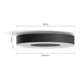 Philips Plafoniera Infuse grande, Luce LED Nero, Philips Hue White and Color ambiance Plafoniera Infuse grande, Lampada a soffitto intelligente, Bluetooth/Zigbee, Nero, LED, Metallo, Lampadina/e non sostituibile/i