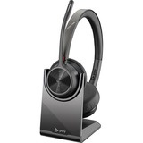 Poly Cuffie Poly VOYAGER 4320-M certificate per Microsoft Teams con supporto di ricarica, Headset Nero, Con cavo e senza cavo, Musica e Chiamate, 162 g, Auricolare, Nero