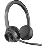 Poly Cuffie Poly VOYAGER 4320-M certificate per Microsoft Teams con supporto di ricarica, Headset Nero, Con cavo e senza cavo, Musica e Chiamate, 162 g, Auricolare, Nero