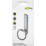 goobay Slim 4-Port USB-C a USB-C/USB-A 5 Gbit/s, Hub USB grigio