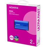 ADATA SE880 2 TB USB tipo-C 3.2 Gen 2 (3.1 Gen 2) Blu, Disco a stato solido blu, 2 TB, USB tipo-C, 3.2 Gen 2 (3.1 Gen 2), 2000 MB/s, Blu