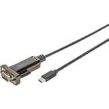 Digitus Adattatore seriale USB tipo C™, Cavo Nero, Nero, 1 m, DB-9, Maschio, Maschio, Cina