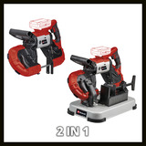 EINHELL Power X-Change Akku-Bandsäge TE-MB 18/127 U Li-Solo, 18Volt, Sega a nastro rosso/Nero