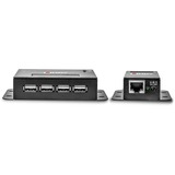 Lindy 42681 moltiplicatore di rete Ricevitore e trasmettitore di rete Nero, Estensione USB Nero, Ricevitore e trasmettitore di rete, 50 m, 480 Mbit/s, Cat5, Cat5e, Cat6, NS1021, Bronzo fosforato