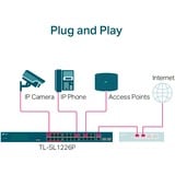 TP-Link TL-SL1226P switch di rete Non gestito Gigabit Ethernet (10/100/1000) Supporto Power over Ethernet (PoE) 1U Grigio, Interruttore Nero, Non gestito, Gigabit Ethernet (10/100/1000), Supporto Power over Ethernet (PoE), Montaggio rack, 1U