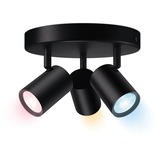 WiZ IMAGEO 3x faretto orientabile Piastra rotonda, Luce LED Nero, Wi-Fi/Bluetooth, Nero, Wi-Fi 4 (802.11n), 802.11b, 802.11g, LED, Metallo, GU10