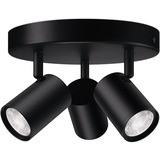 WiZ IMAGEO 3x faretto orientabile Piastra rotonda, Luce LED Nero, Wi-Fi/Bluetooth, Nero, Wi-Fi 4 (802.11n), 802.11b, 802.11g, LED, Metallo, GU10