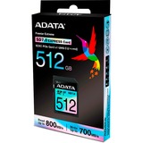 ADATA Premier Extreme 512 GB SDXC UHS-I Classe 10, Scheda di memoria Nero, 512 GB, SDXC, Classe 10, UHS-I, 800 MB/s, 700 MB/s