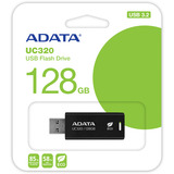 ADATA UC320 unità flash USB 128 GB USB tipo A 3.2 Gen 1 (3.1 Gen 1) Nero, Chiavetta USB 128 GB, USB tipo A, 3.2 Gen 1 (3.1 Gen 1), 100 MB/s, Senza coperchio, Nero