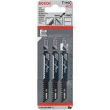 Bosch T 111 C Lama per seghetto alternativo Acciaio al carbonio (HCS) 3 pz, Lama per sega Lama per seghetto alternativo, Truciolare, Pannello in fibra, Legno compensato, Legno dolce, Acciaio al carbonio (HCS), 5 cm, 3 mm, 10 cm