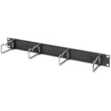 Digitus Pannello di gestione cavi con staffe d’acciaio e guarnizione a spazzola per armadi 482,6 mm (19”), 1HE, Instradamento dei cavi Nero, 6 mm (19”), 1HE, Pannello di gestione del cavo, Nero, Acciaio, 1U, Ovale, Cina