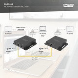 Digitus Set di estensori HDMI 4K, Estensione HDMI Nero