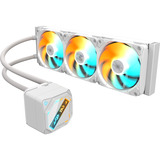 GIGABYTE GAMING 360 ICE Raffreddamento Liquido per CPU - 3x120 mm Ventole ARGB, Meccanismo di bloccaggio a scorrimento, DAISY-CHAIN, Compatibile con Intel LGA 1851 e AMD AM5, Raffreddamento ad acqua bianco, Meccanismo di bloccaggio a scorrimento, DAISY-CHAIN, Compatibile con Intel LGA 1851 e AMD AM5, Raffreddatore di liquidi tutto in uno, 12 cm, Bianco