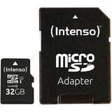 Intenso 3424480 memoria flash 32 GB MicroSD UHS-I Classe 10, Scheda di memoria Nero, 32 GB, MicroSD, Classe 10, UHS-I, Class 1 (U1), A prova di temperatura, Resistente agli urti, Impermeabile, A prova di raggi X