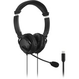 Kensington Cuffie USB-C classiche con microfono, Headset Nero, Cablato