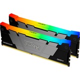 Kingston FURY FURY 32GB 3600MT/s DDR4 CL16 DIMM (Kit da 2) 1Gx8 Renegade RGB, Memoria Nero, 32 GB, 2 x 16 GB, DDR4, 288-pin DIMM