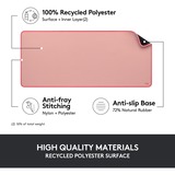 Logitech Desk Mat Studio Series Rosa, Tappetino per mouse rosa, Rosa, Monocromatico, Nylon, Poliestere, Gomma, Barra appoggiaferro antiscivolo
