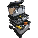 Stanley 1-95-622 Cassetta degli attrezzi Metallo, Plastica Nero, Grigio, Carrelli per attrezzi grigio/Nero, Metallo, Plastica, Nero, Grigio, 568 mm, 893 mm, 389 mm